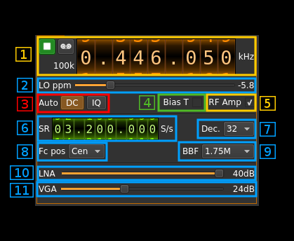 HackRF input plugin GUI