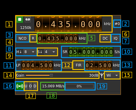 LimeSDR input plugin GUI