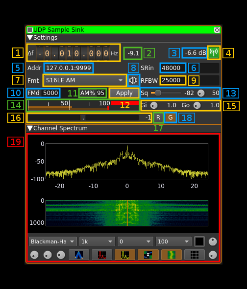 UDP Source plugin GUI