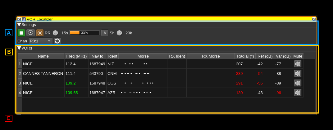 VOR Localizer plugin GUI