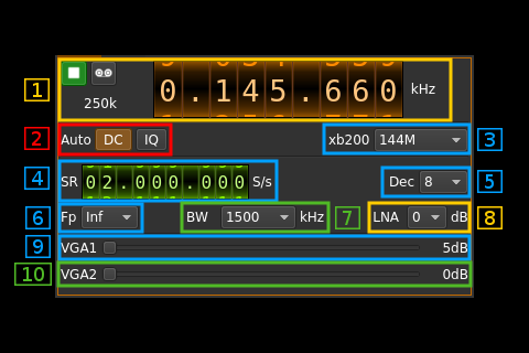 BladeRF input plugin GUI