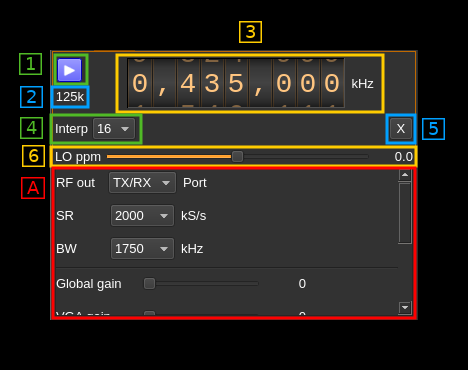 SoapySDR input plugin GUI