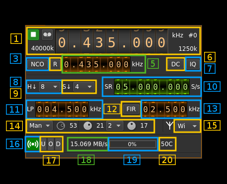 LimeSDR input plugin GUI