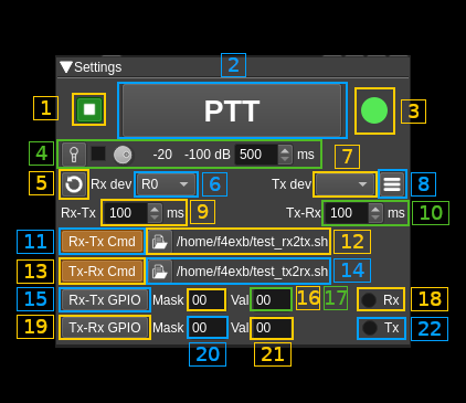 PTT feature plugin GUI