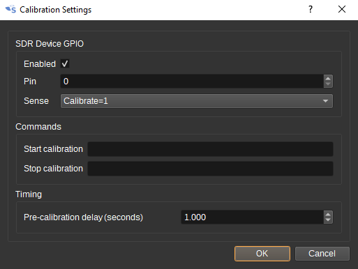 Calibration Settings dialog