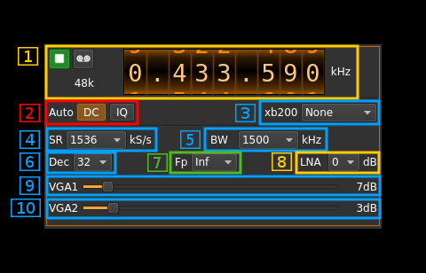 BladeRF input plugin GUI