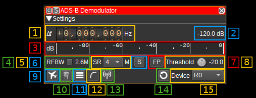 ADS-B Demodulator plugin GUI
