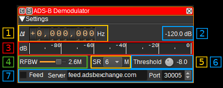 ADS-B Demodulator plugin GUI