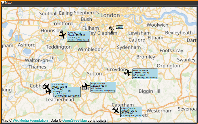 ADS-B Demodulator Map