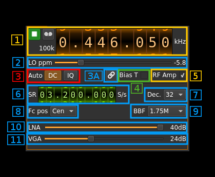 HackRF input plugin GUI