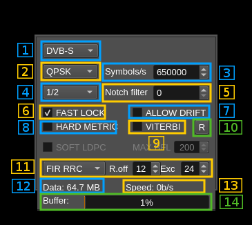 DATV Demodulator plugin DATV2 GUI