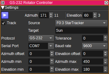 Rotator Controller feature plugin GUI