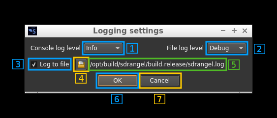 Main Window logging preferences