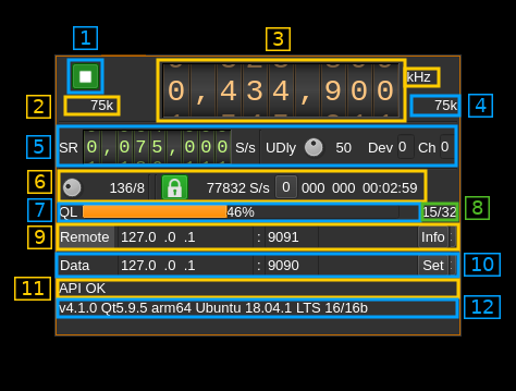 SDR Remote output plugin GUI