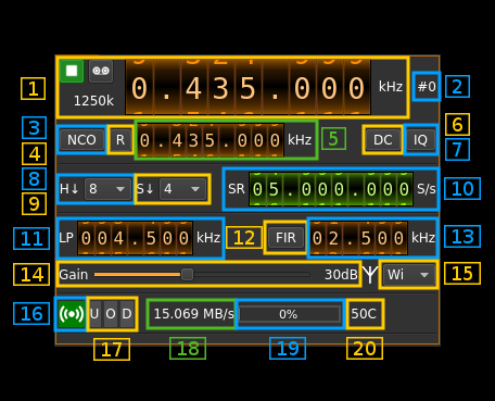 LimeSDR input plugin GUI