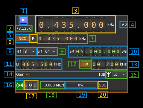 LimeSDR output plugin GUI