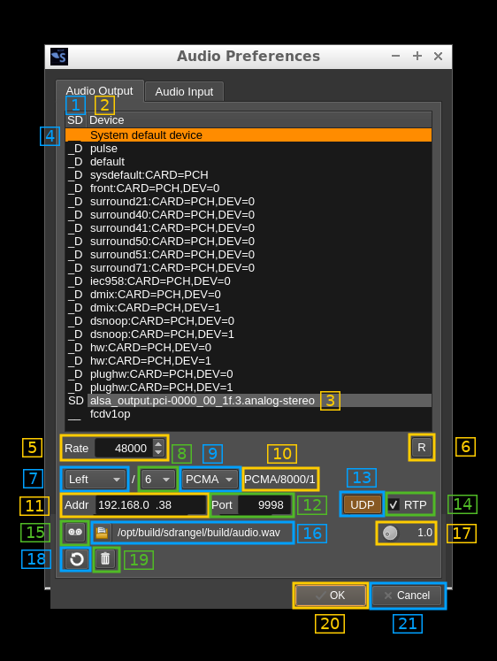 Audio output preferences