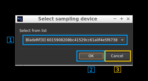 Main Window sampling devices dialog