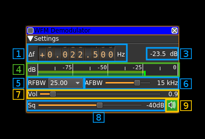 WFM Demodulator plugin GUI