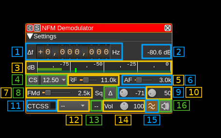 NFM Demodulator plugin GUI