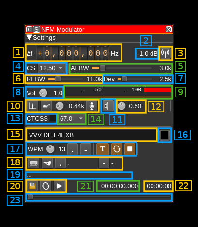 NFM Modulator plugin GUI