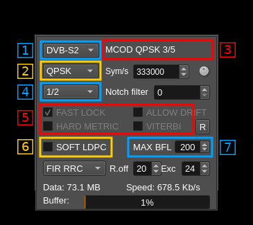 DATV Demodulator plugin DATV3 GUI