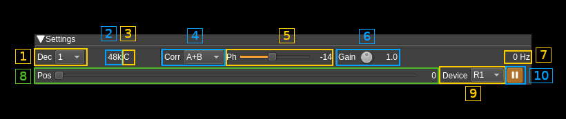 Interferometer plugin settings GUI