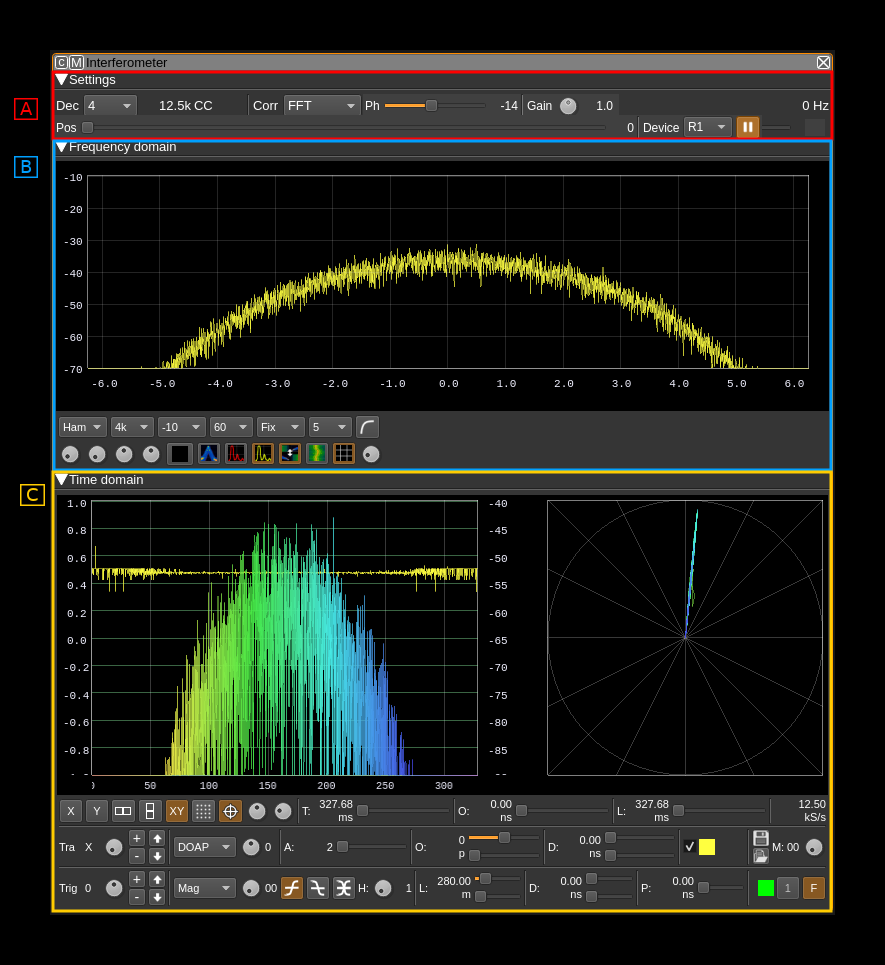 Interferometer plugin GUI