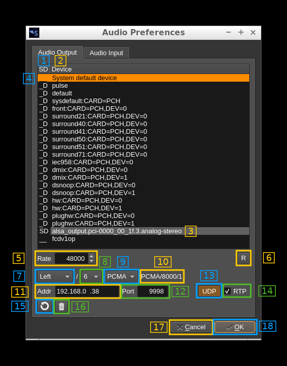 Audio output preferences