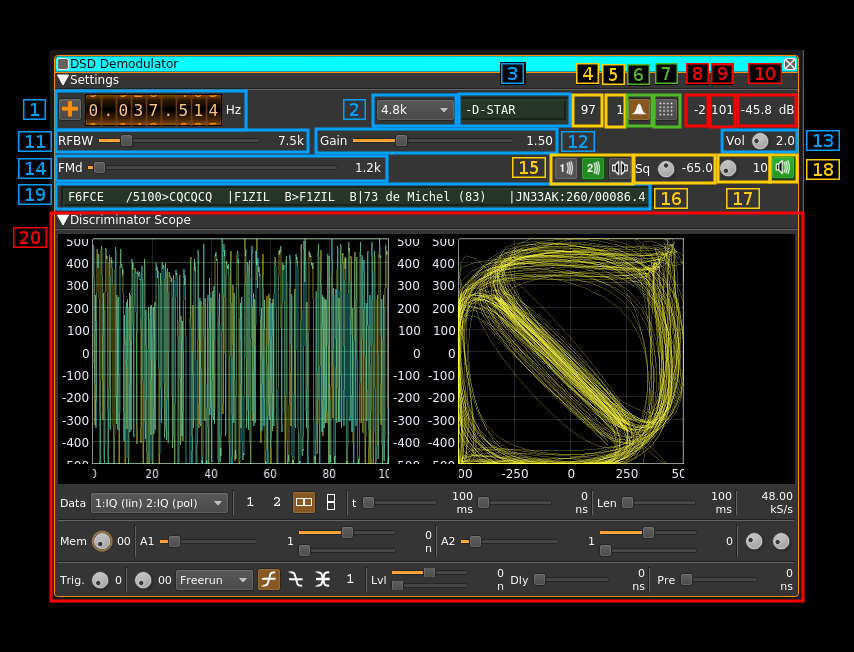 DSD Demodulator plugin GUI