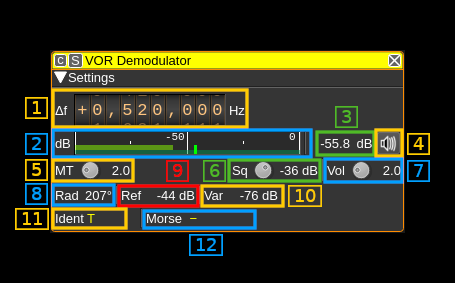 VOR Demodulator plugin GUI