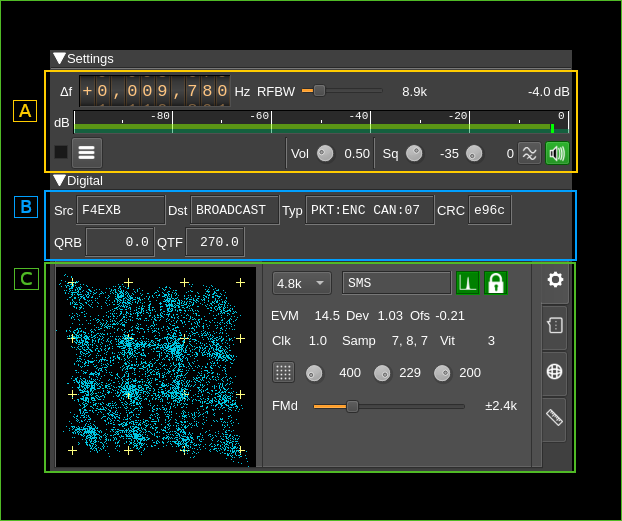 M17 Demodulator plugin GUI