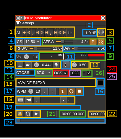 NFM Modulator plugin GUI