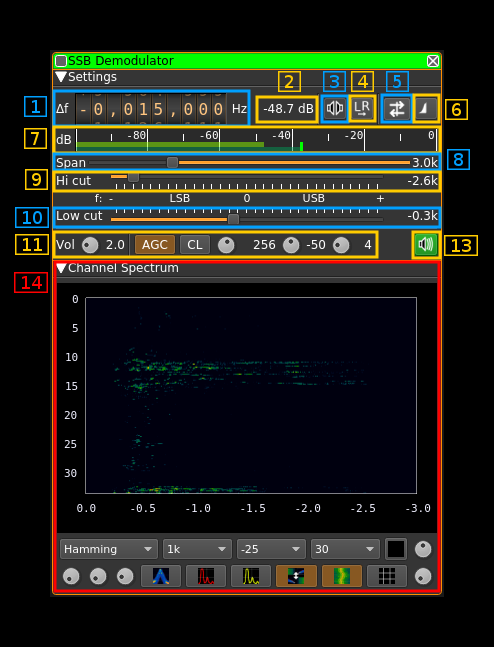 SSB Demodulator plugin GUI