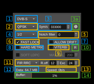 DATV Demodulator plugin DATV2 GUI