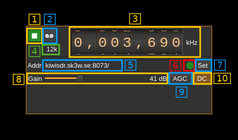 KiwiSDR input plugin GUI
