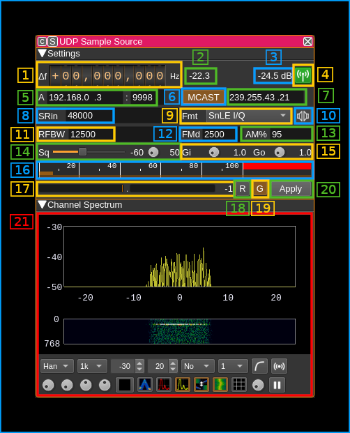 UDP Source plugin GUI