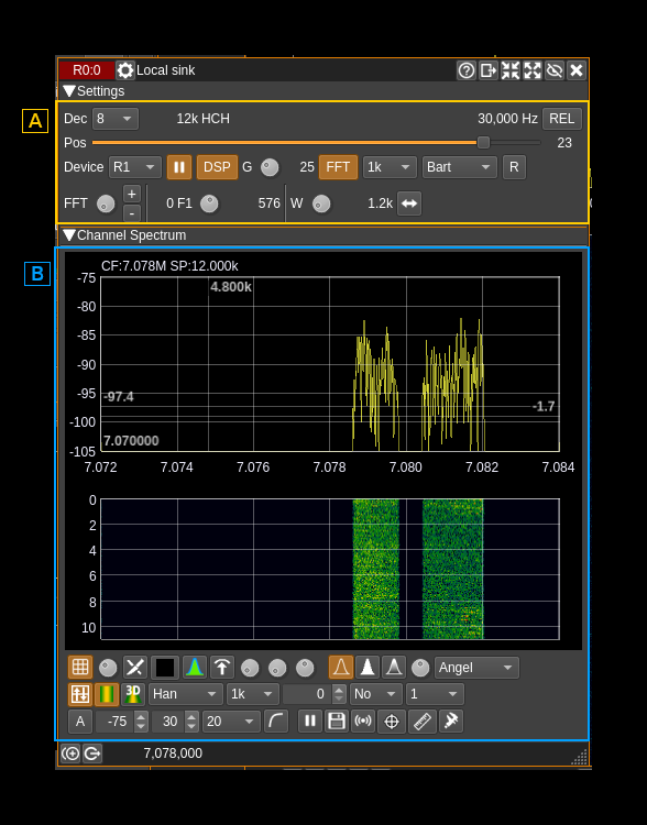 Local sink channel plugin GUI