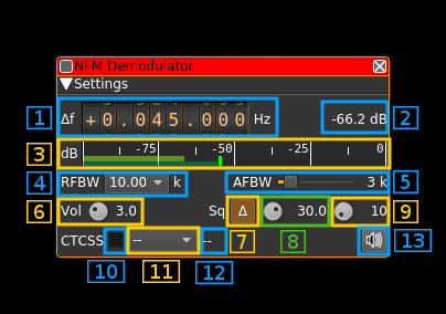 NFM Demodulator plugin GUI