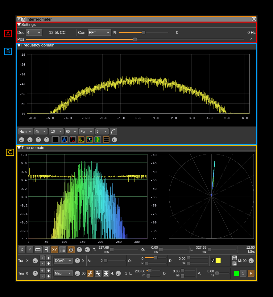 Interferometer plugin GUI