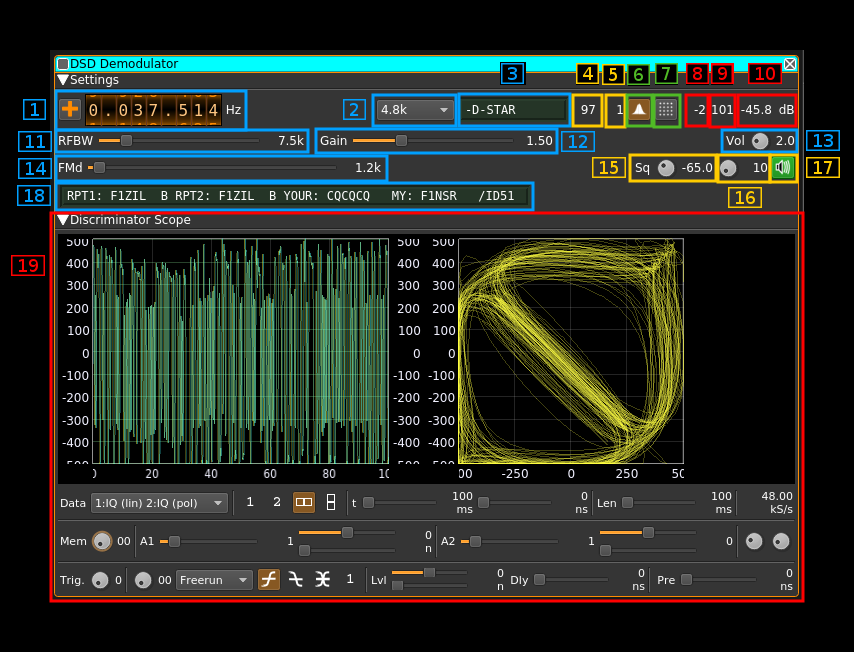 DSD Demodulator plugin GUI