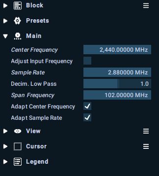 Aaronia RTSA Tx IQMod settings