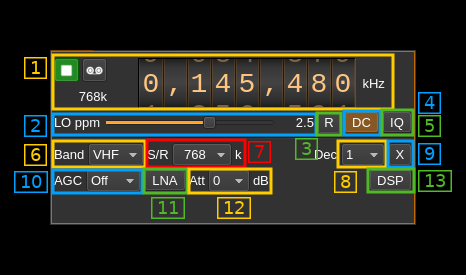 AirspyHF input plugin GUI