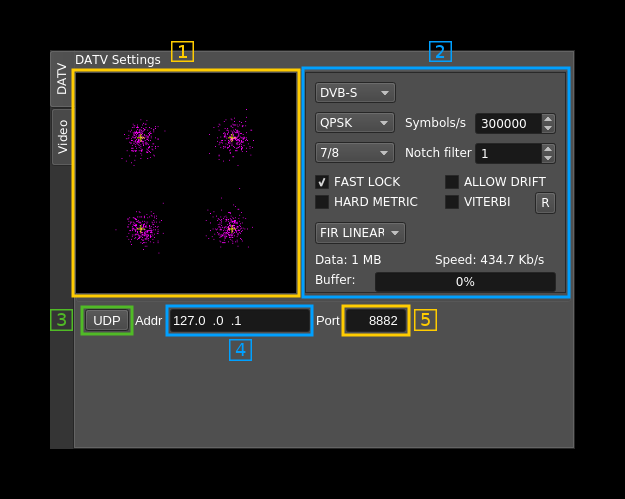 DATV Demodulator plugin DATV GUI