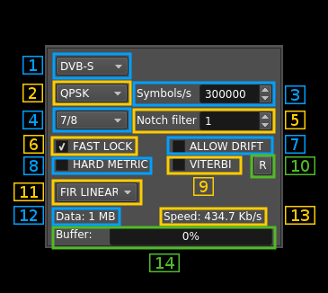 DATV Demodulator plugin DATV2 GUI