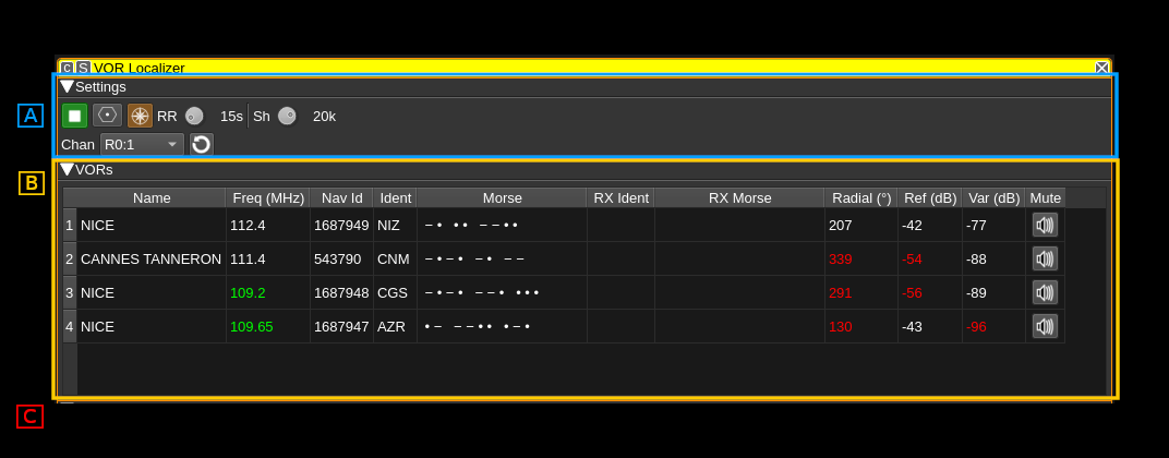 VOR Localizer plugin GUI