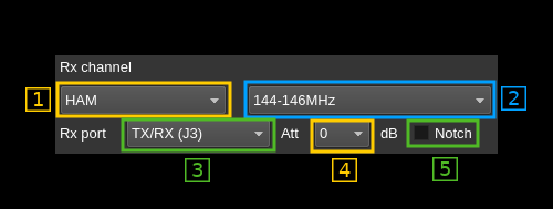 LimeRFE USB Rx dialog