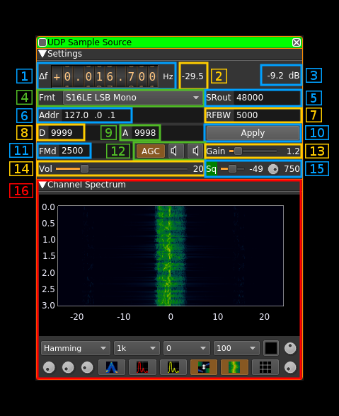 UDP Source plugin GUI