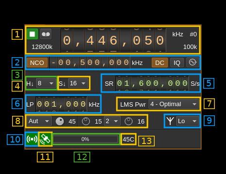 LimeSDR input plugin GUI