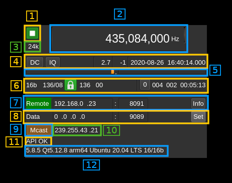 SDR Remote input plugin GUI